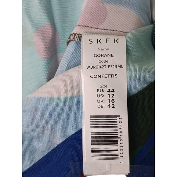 New SKFK Gorane Confettis Dress Size 12 US 44 EU Sustainable Abstract Floral - Picture 11 of 14